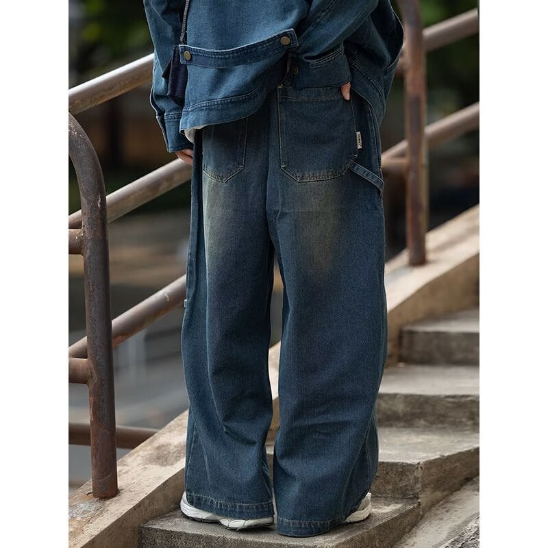 Unisex Classic Denim Jeans Loose Fit Daily Outdoor Wear - Image 3