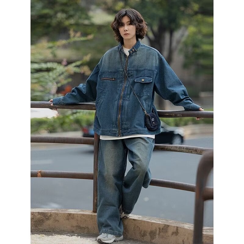 Unisex Classic Denim Jeans Loose Fit Daily Outdoor Wear - Image 4