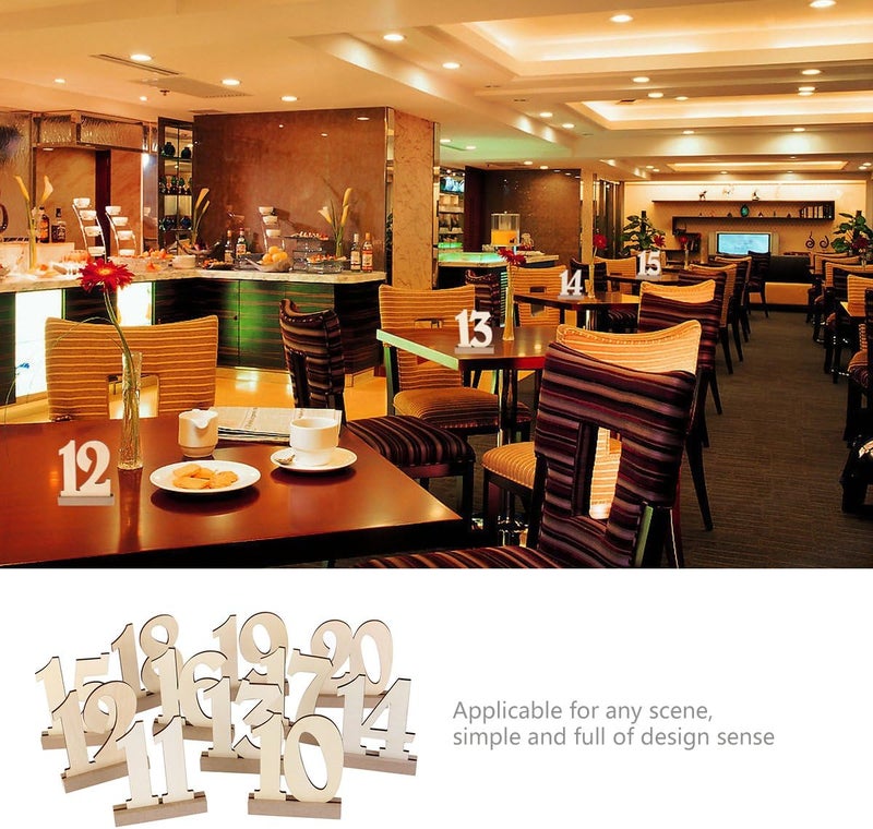 klarako 20pcs 1-20 Wooden Wedding Table Number Holders - Image 4