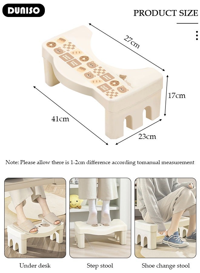 DUNISO Toilet Foot Rest, Non-Slip Toilet Stool for Bathroom, Portable Foot Stool, Multifunctional Foot Rest, Pooping Stool, Potty Squatty Stool for Adults, Stable Foot Assistance Step Stool - Image 2