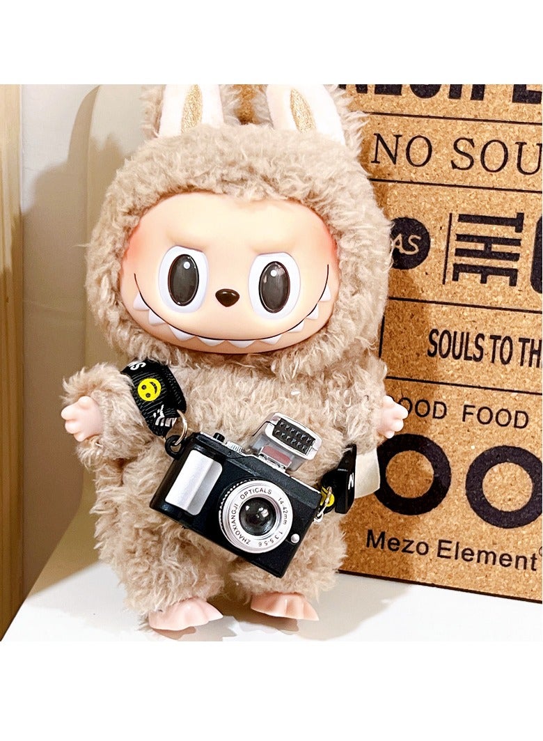 Beauenty Labubu Plush Doll 17cm Clothing Accessories Set Camera