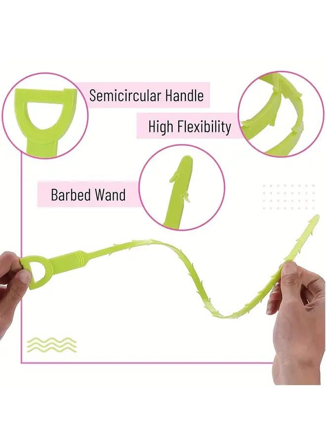 Orange 5pcs Flexible Drain Hair Clog Remover Tool for Sink Tub Toilet Cleaning - Image 4