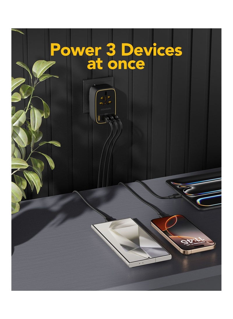 Remson Remson Omni Plug PD GaN 45W World to UK Universal Travel Adapter with 3 USB-C/ 1 USB-A Ports and 1 AC Socket  - Image 5
