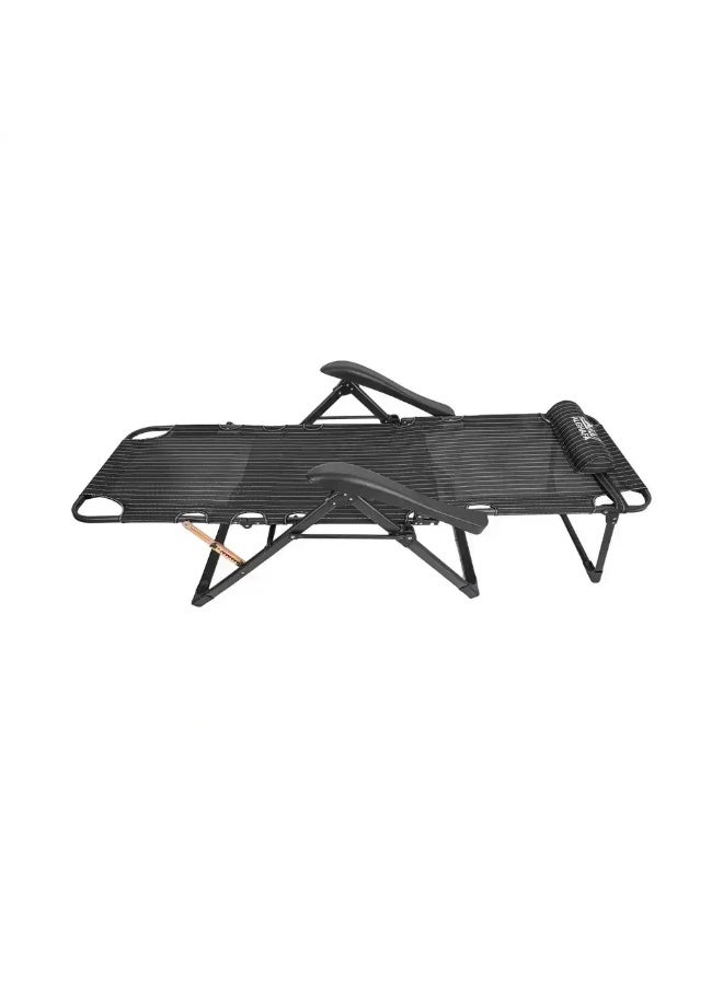ALGHAFA Beach Reclining Chair – Foldable Outdoor Lounge Chair – 200kg Capacity – Black – ALGHAFA - Image 2