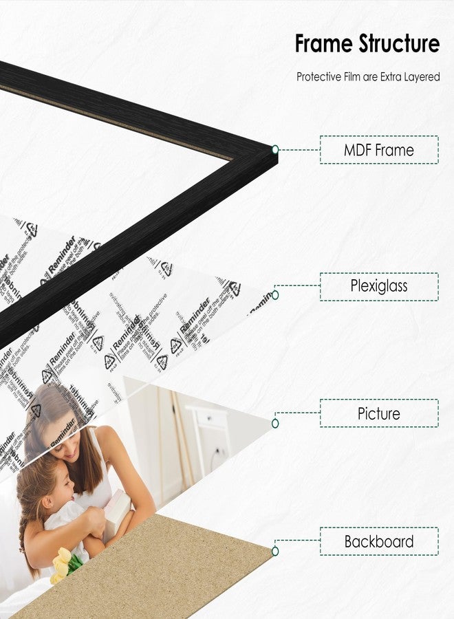 PEALSN 8x10 Picture Frame Set of 6, Wall Gallery Photo Frames for Wall Mounting or Tabletop Display, Black Woodgrain - Image 5