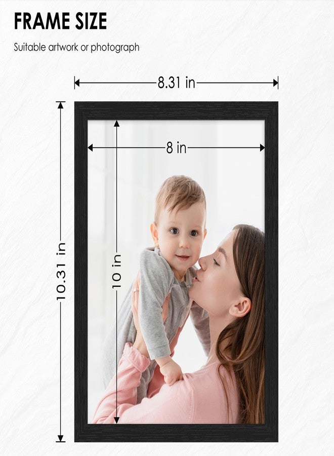 PEALSN 8x10 Picture Frame Set of 6, Wall Gallery Photo Frames for Wall Mounting or Tabletop Display, Black Woodgrain - Image 3
