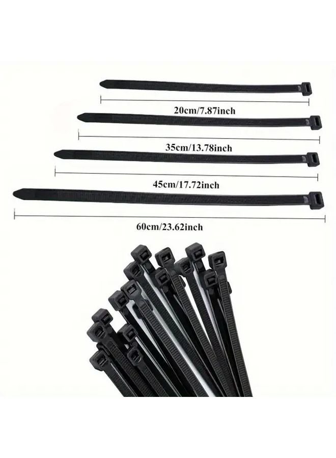 Black 7.87 Inch Heavy Duty Self Locking Cable Ties 100pcs For Automotive Wiring - Image 5