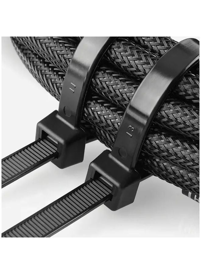 Black 7.87 Inch Heavy Duty Self Locking Cable Ties 100pcs For Automotive Wiring - Image 3