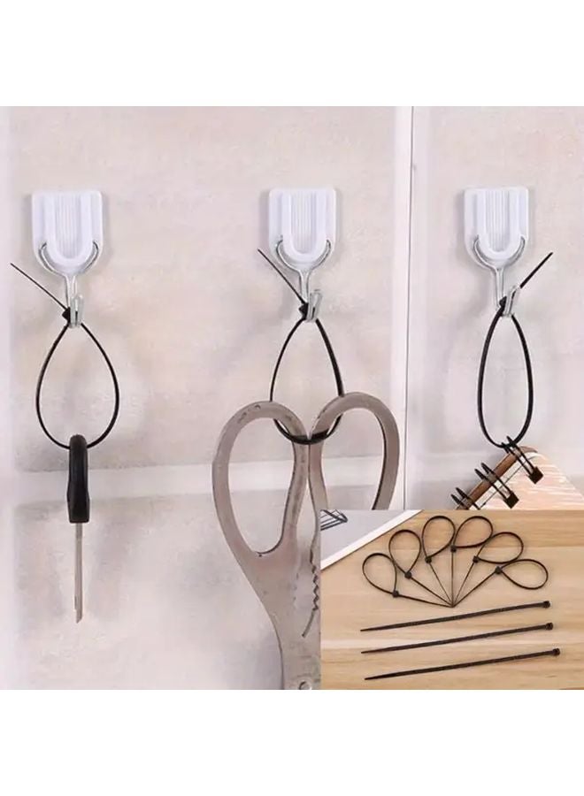 Black 7.87 Inch Heavy Duty Self Locking Cable Ties 100pcs For Automotive Wiring - Image 2