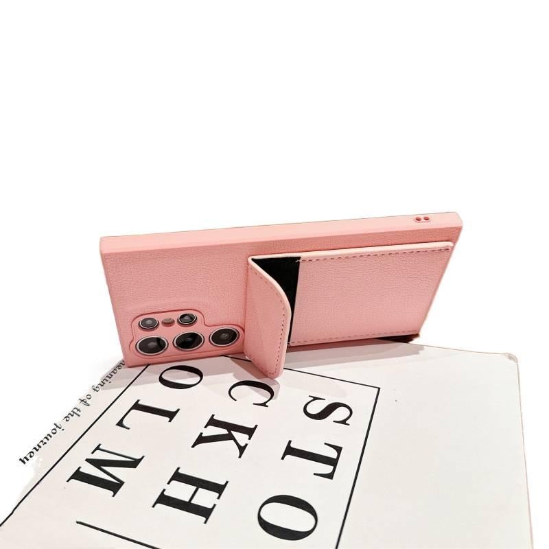 Drop Protection Samsung Galaxy S23 Ultra TPU with Card Holder and Anti Slip Grip in Antique White for Desk Setup - Image 5