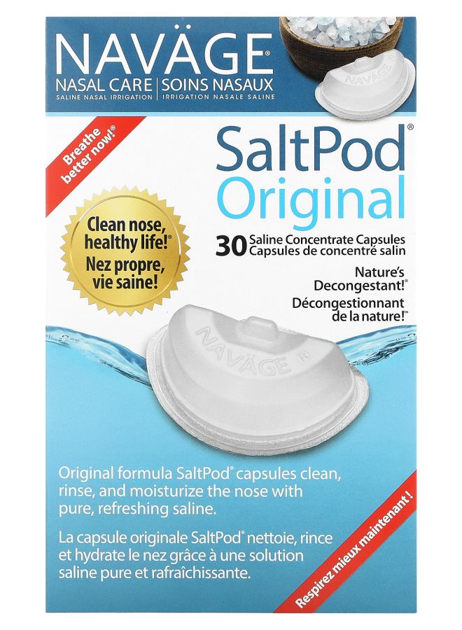 Navage Nasal Care Saline Nasal Irrigation Saltpod Original 30 Saline Concentrate Capsules