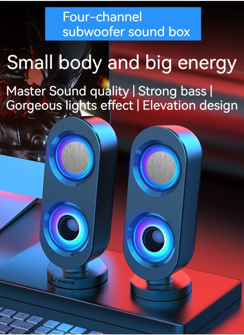 M MIAOYAN - Computer audio desktop speaker subwoofer wired Bluetooth dual-purpose USB interface multi-purpose high-volume audio - Image 1
