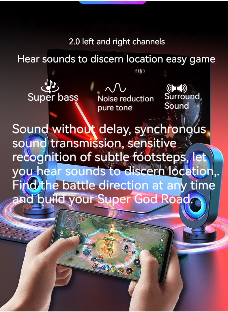 M MIAOYAN - Computer audio desktop speaker subwoofer wired Bluetooth dual-purpose USB interface multi-purpose high-volume audio - Image 1