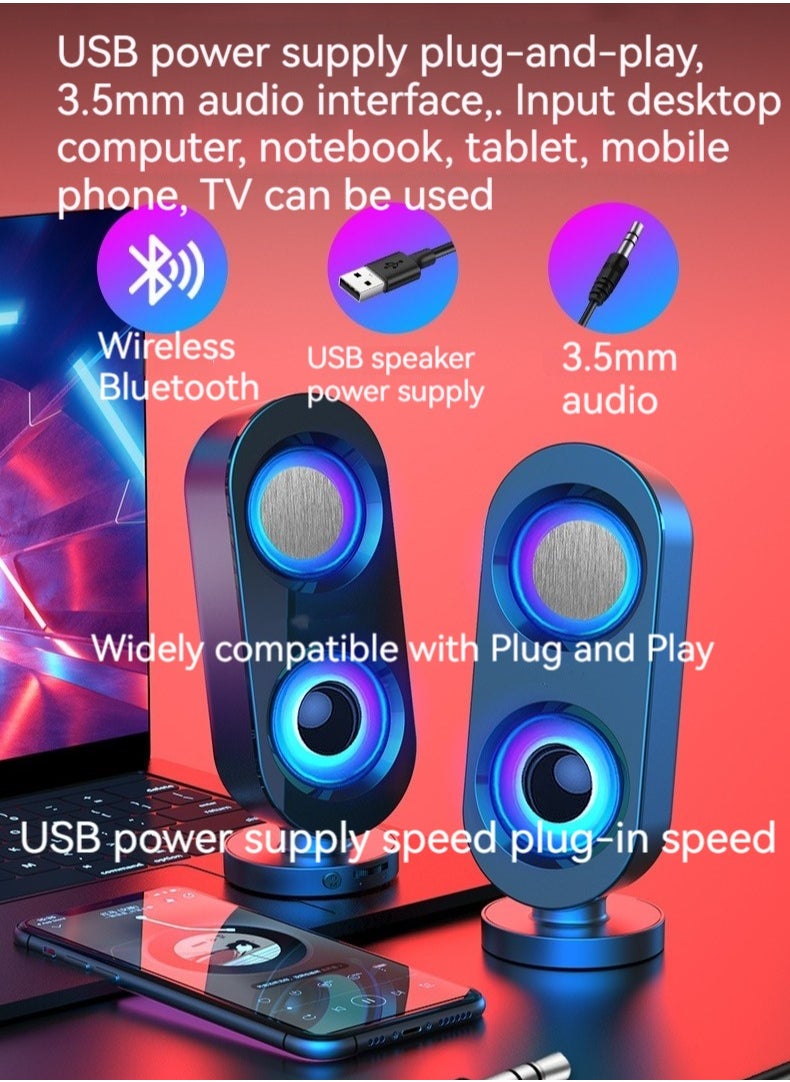 M MIAOYAN - Computer audio desktop speaker subwoofer wired Bluetooth dual-purpose USB interface multi-purpose high-volume audio - Image 1