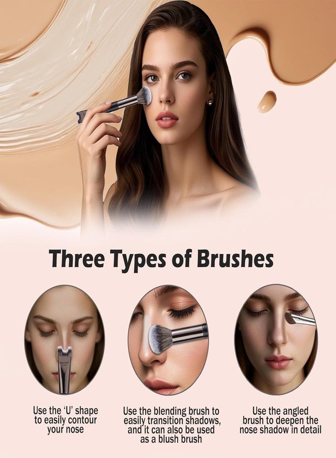 LuxoCare 2PCS Nose Contour Brushes U Shaped - Makeup Brush 2-in-1 Dual Ended,Angled Brush for Sculpting and Defining, Perfect for Blush,Highlight,Cheek Bones & Nose,Suitable for Beginners & Professionals - Image 5
