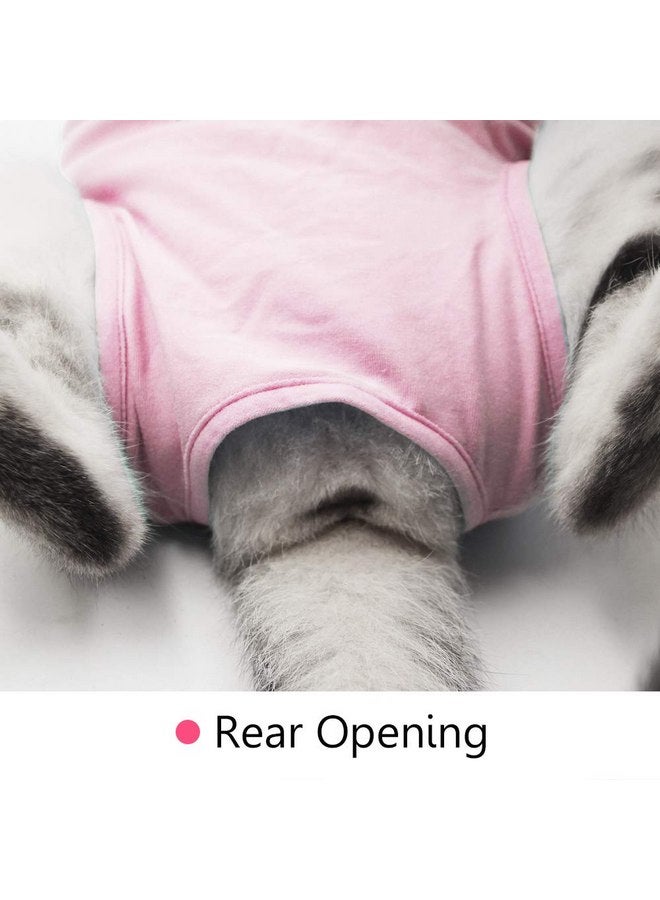 oUUoNNo oUUoNNo Cat Wound Surgery Recovery Suit for Abdominal Wounds or Skin Diseases, After Surgery Wear, Pajama Suit, E-Collar Alternative for Cats (L, Pink)  - Image 4