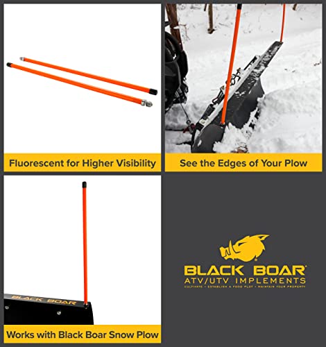 Black Boar Camco Black Boar ATV/UTV Snow Plow Marker Kit | Features a High Visible Florescent Orange Color & Designed with High-Density Polyethylene with Flexible Vinyl End Caps | 18-Inches (66029) - Image 2