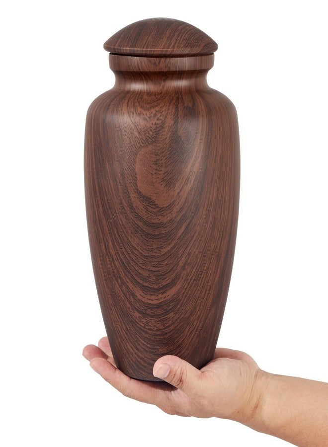 LINES ARTE Urn for Ashes Adult Male Female,Large Aluminum Wood Grain Cremation Urn for Ashes for Men Women,Memorial Decorative Urns for Man/Dad/Father/Brother/Grandpa(Up to 200 IBS) - Image 4