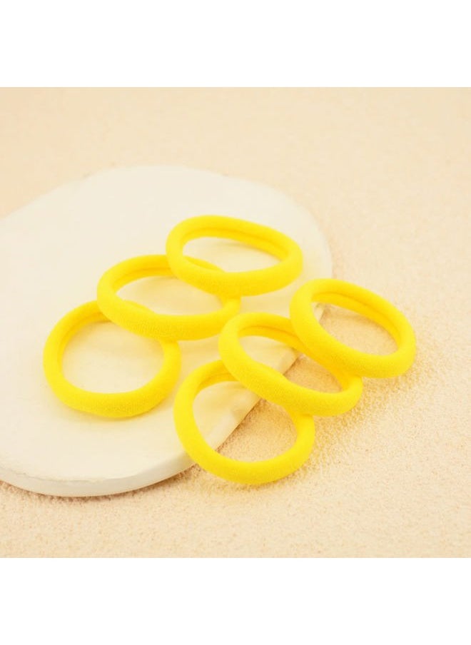 PIDOUDOU - 100 Pack Seamless Hair Ties for Women Girls Ponytail Holders for Thick Hair (yellow) - Image 1