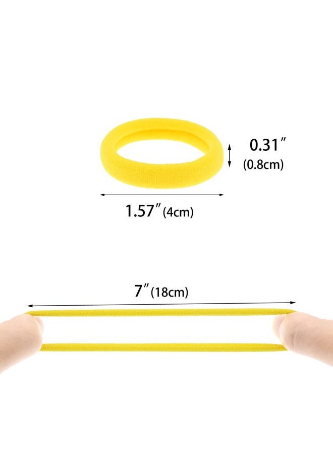 PIDOUDOU - 100 Pack Seamless Hair Ties for Women Girls Ponytail Holders for Thick Hair (yellow) - Image 1