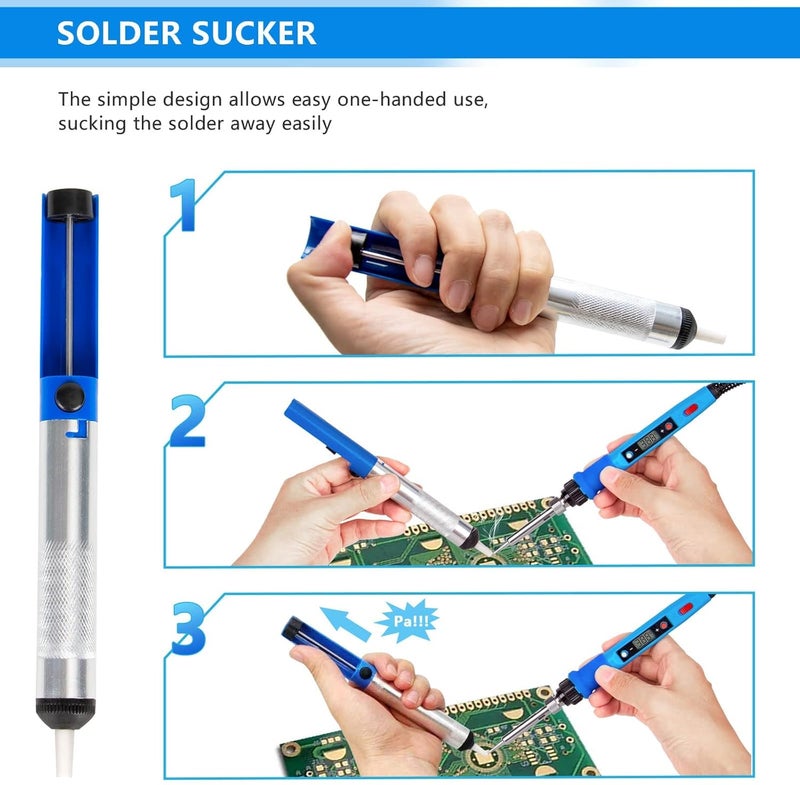 Q-MING Soldering Iron Kit, 80W 110V Upgraded Digital Electric Solder Irons, with LCD Display, 39-in-1 Adjustable Temperature Welding Tool for Metal, Jewelry Electrical Repairs, DIY - Image 3