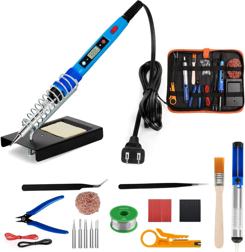 Q-MING Soldering Iron Kit, 80W 110V Upgraded Digital Electric Solder Irons, with LCD Display, 39-in-1 Adjustable Temperature Welding Tool for Metal, Jewelry Electrical Repairs, DIY - Image 1
