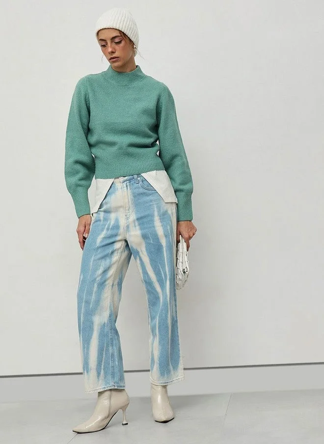 STREET 9 Green High Neck Pullover for Women