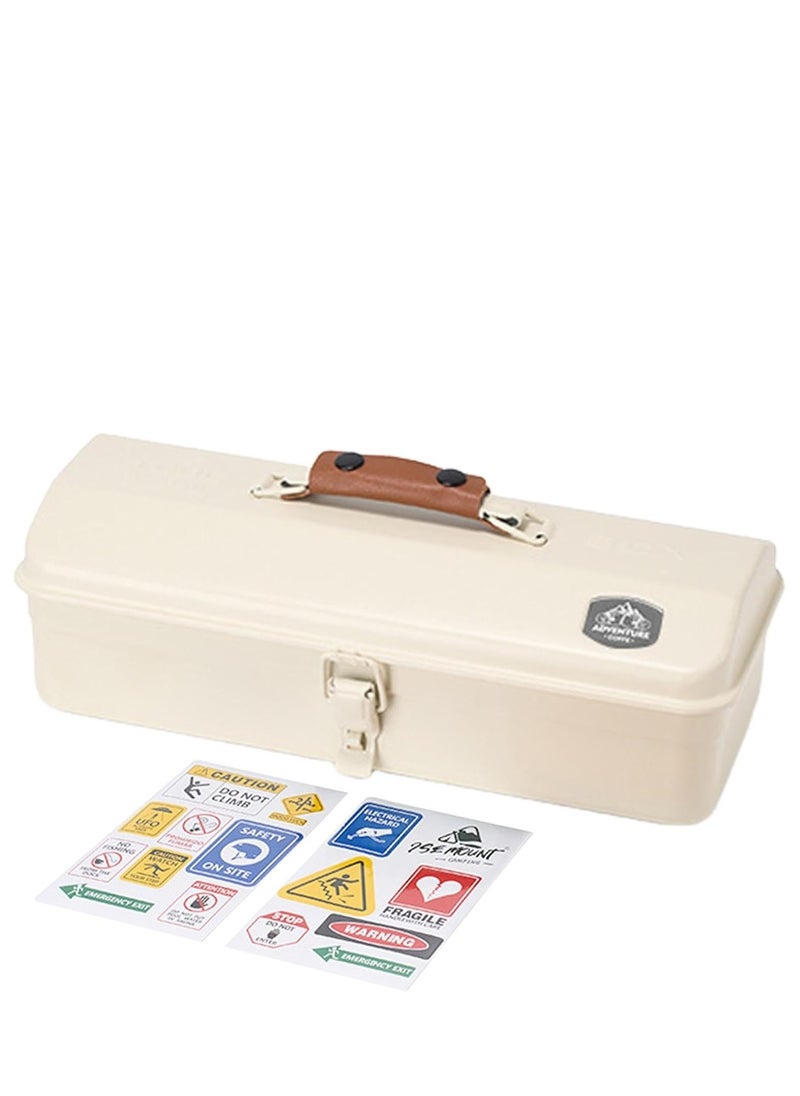 Generic Camping Metal Storage Box  Portable Handheld Metal Storage Box Metal Tool Storage Box  Outdoor Camping Tool Box  Iron Portable Hip Roof Tool Box For Outdoor Activities Includes Stickers  - Image 1
