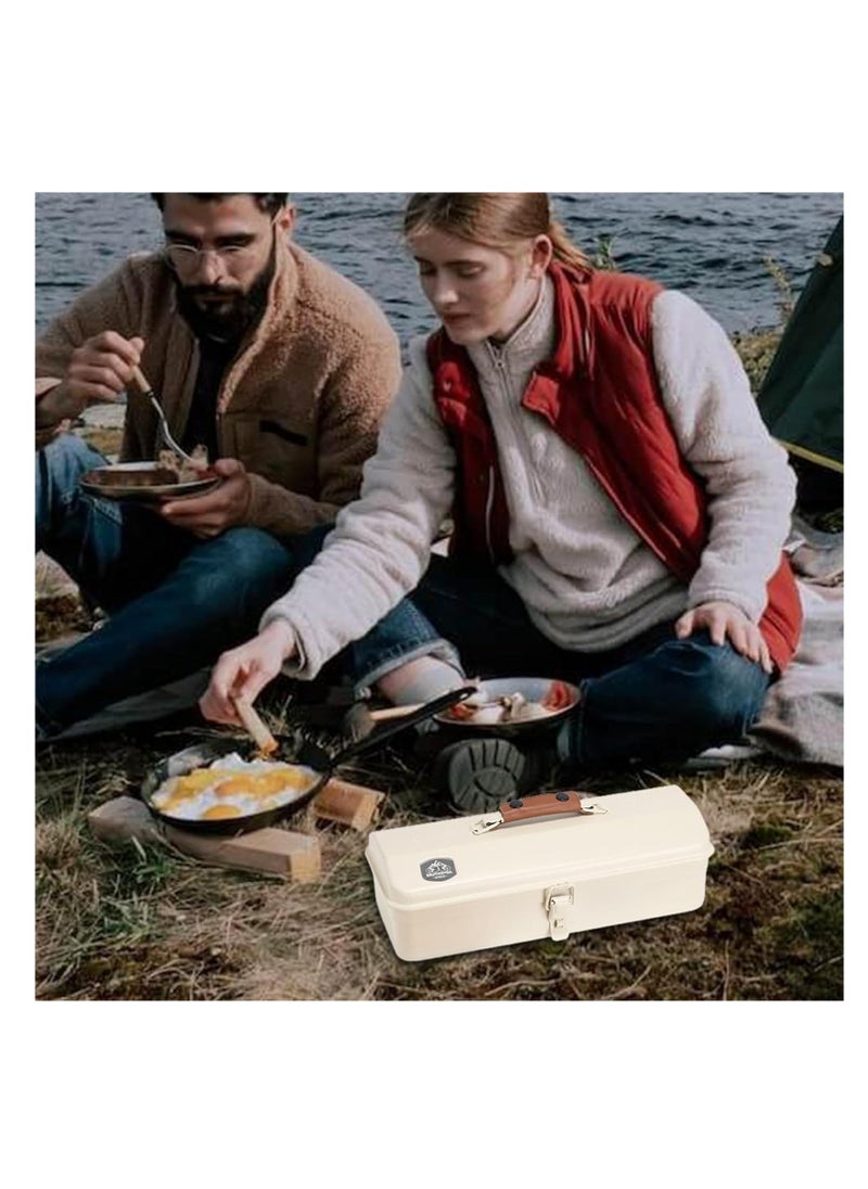 Generic Camping Metal Storage Box  Portable Handheld Metal Storage Box Metal Tool Storage Box  Outdoor Camping Tool Box  Iron Portable Hip Roof Tool Box For Outdoor Activities Includes Stickers  - Image 2