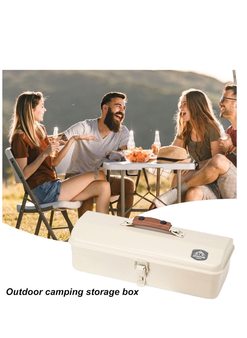 Generic Camping Metal Storage Box  Portable Handheld Metal Storage Box Metal Tool Storage Box  Outdoor Camping Tool Box  Iron Portable Hip Roof Tool Box For Outdoor Activities Includes Stickers  - Image 4