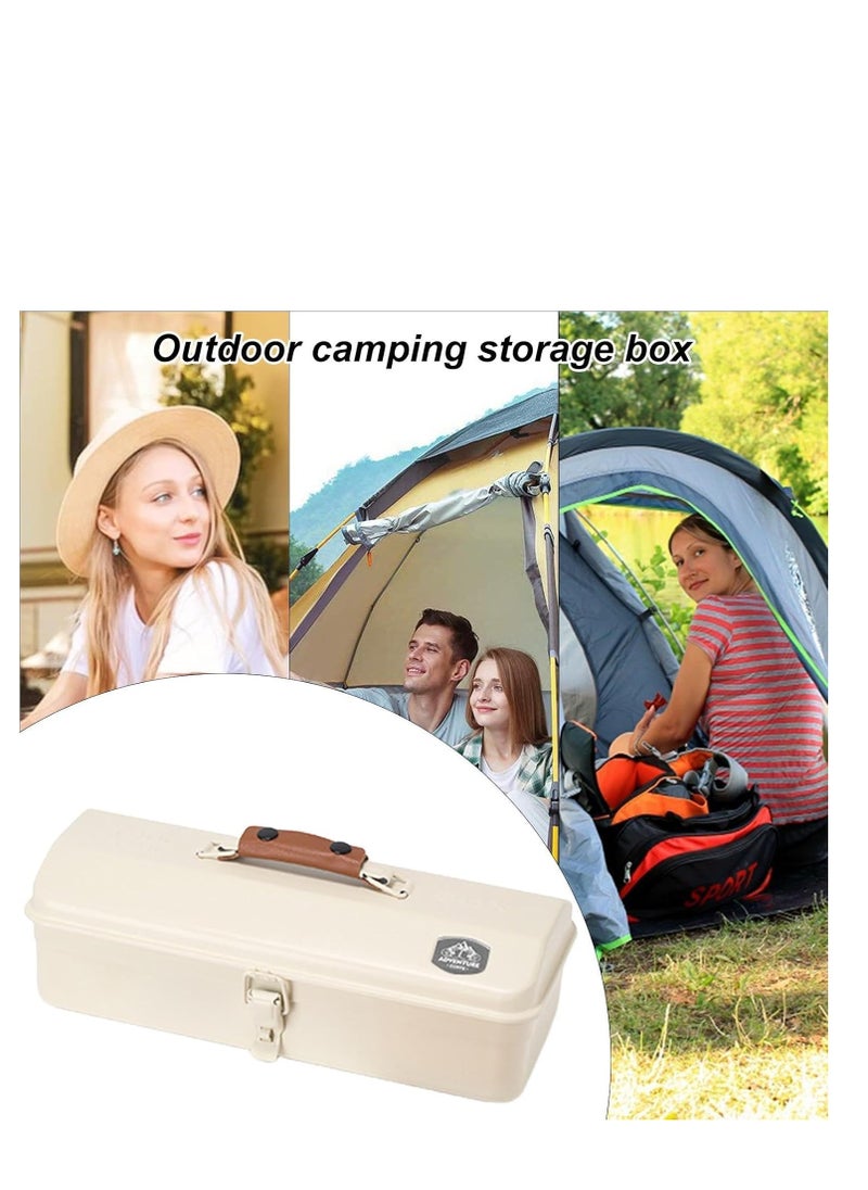 Generic Camping Metal Storage Box  Portable Handheld Metal Storage Box Metal Tool Storage Box  Outdoor Camping Tool Box  Iron Portable Hip Roof Tool Box For Outdoor Activities Includes Stickers  - Image 5