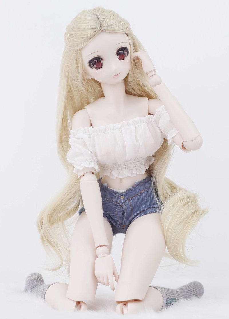Linfairy Wigs Only 8-9 inch 1/3 BJD Wig Doll Hair SD DZ DD DOD Wig (Blonde Wave) - Image 2