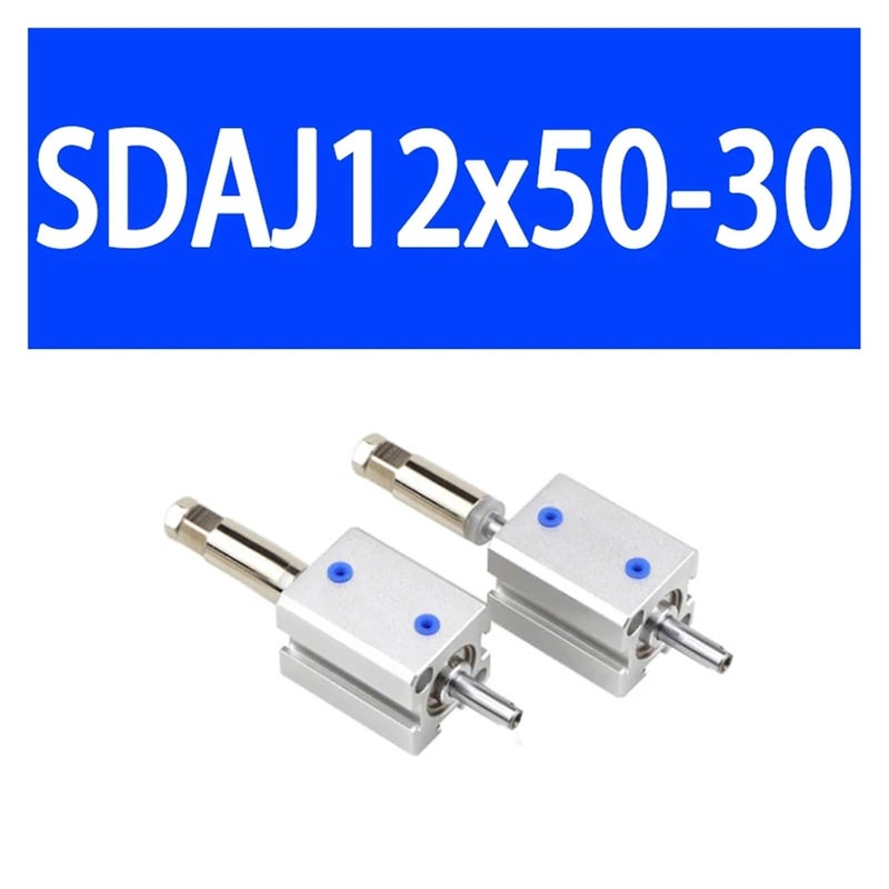 SDAJ12/16 Double Acting Piston Aluminum Alloy Adjustable Stroke Compact Thin Air Pneumatic Cylinder, Stroke 20-50mm Joyful(SDAJ12x50-30) - Image 2