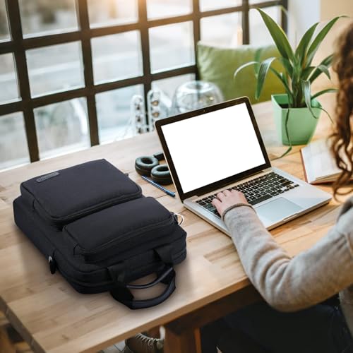 MoKo 10-13 inch Tablet Sleeve Bag for iPad Pro/Air M4 13inch, Pro 12.9/11 inch, 10.9" iPad 10th/Air 5/4th, Galaxy Tab S8+/S9+ 12.4, Carrying Case with Multi-Pockets & Removable Shoulder Strap, Black - Image 3