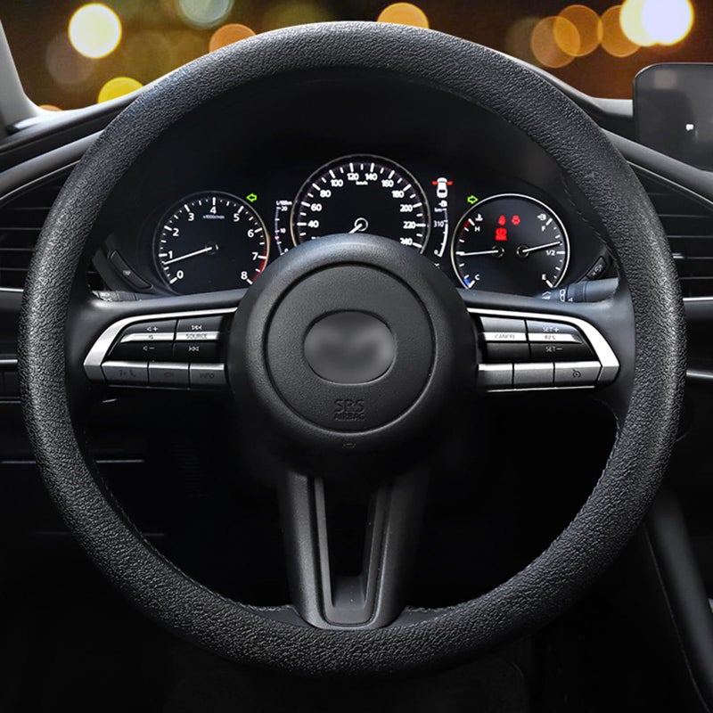 LRITER Car Steering Wheel Cover, Non-Slip Silicone Material, Multiple Color Choices, Universal Auto Parts Steering Wheel Cover, Suitable for Most Cars (Black) - Image 1