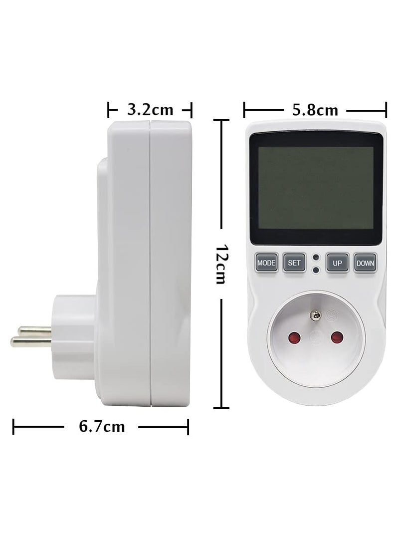 SYOSI - Power Meter Energy Monitor lug, Watt Meter LCD Display Electricity Usage Monitor 11 Monitoring Modes, Watt Volt Amp Power Consumption Meter Overload Warning Plug for Home Appliances - Image 1