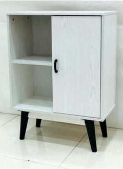 Living Mid-Century Storage Cabinet Single Door & Adjustable Shelves, Free-Standing Cupboard 60*30*80 CM 