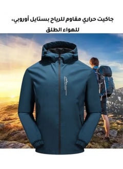 REOCLE Men's Outdoor Softshell Jacket Waterproof Breathable Hoodie Fleece Softshell Coat for Outdoors Running Cycling Hiking Climbing Black  - Image 2