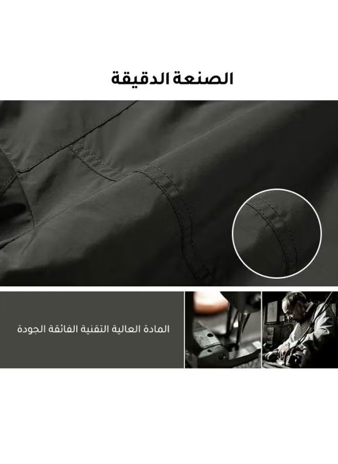 ريوكل - جاكيت سوفت شيل خارجي رجالي مقاوم للماء مقاوم للماء بقلنسوة من الصوف الناعم للرجال للجري في الهواء الطلق وركوب الدراجات والمشي لمسافات طويلة والتسلق أسود - Image 1