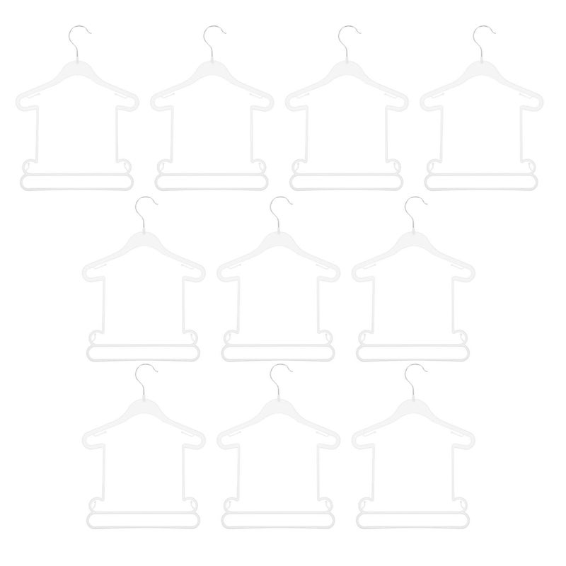 10 شماعات ملابس بلاستيكية ذات تصميم متكامل لتنظيم الخزانة والتجفيف - Image 2