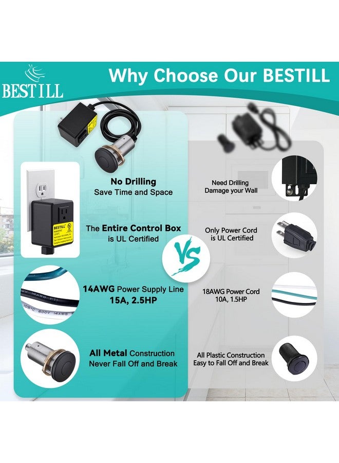 Bestill BESTILL Garbage Disposal Air Switch Kit - UL Listed, Brass 3.6" Long Push Button for Waste Disposer, Cordless Sink Top Switch Button, Matte Black, Compatible with all Garbage Disposals  - Image 4