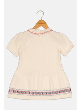 GUCCI Toddlers Girl Textured Dress, Cream  - Image 2