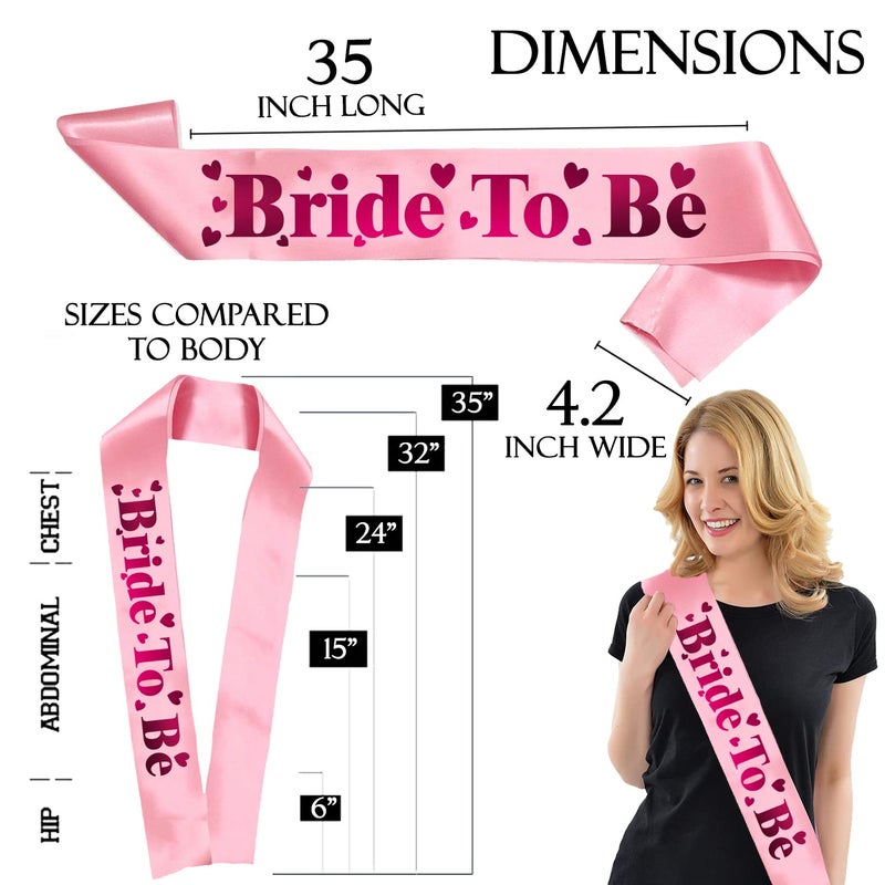 Zyozique 43 Pcs Bachelorette Party Decorations Kit Bridal Shower Party Supplies Engagement Party Decor Bride to Be Decoration Paper Banner Sash and Photo Booth Props with Balloons Set of 43 - Image 5