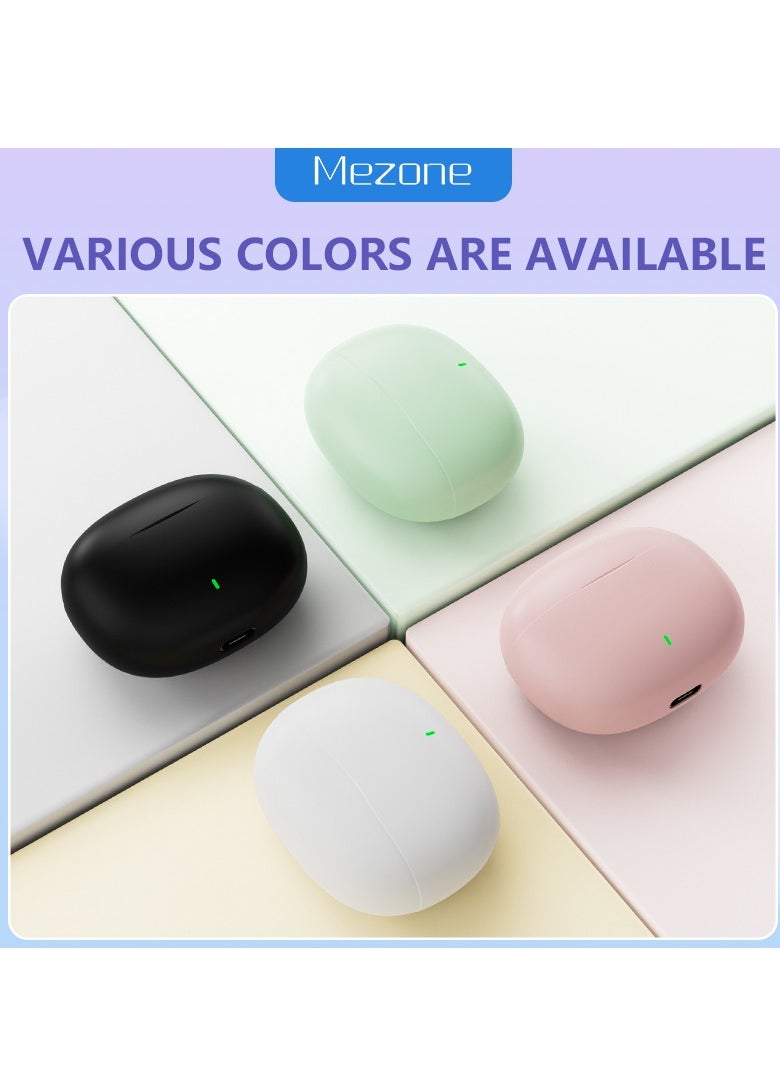Mezone - MEPODS True Wireless Bluetooth Earbuds with Touch Control, Powerful Bass, Bluetooth 5.3 Earphones, 5-6 Hours Playtime & Built-in Microphone, Pink - Image 1