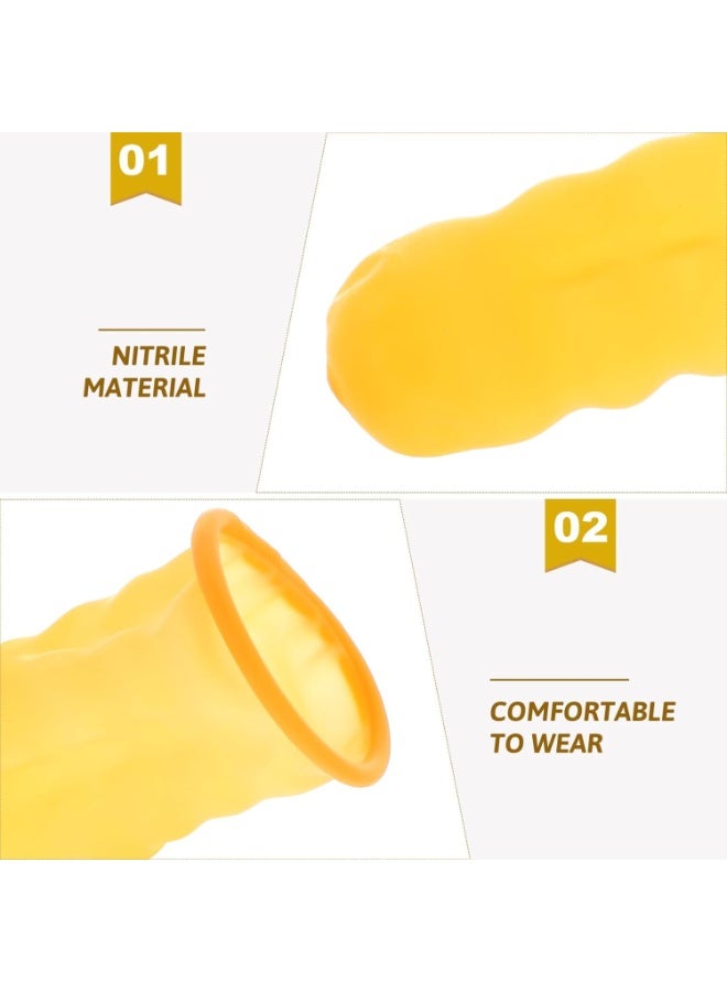 KASTWAVE 100Pcs Rubber Finger, Protectors Nitrile Anti-Static Finger Cots Finger Protection Sleeves Silicone Finger Cover Latex Finger Cots Reusable Joint Protection Sleeves Finger  - Image 5