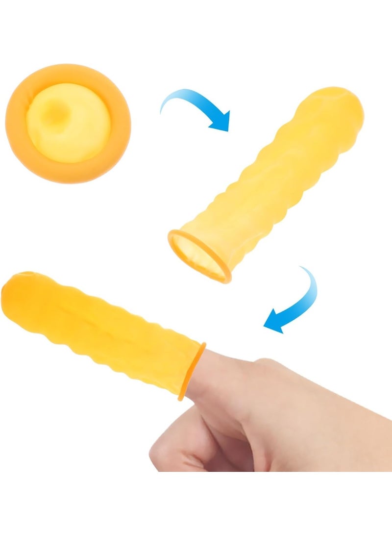 KASTWAVE 100Pcs Rubber Finger, Protectors Nitrile Anti-Static Finger Cots Finger Protection Sleeves Silicone Finger Cover Latex Finger Cots Reusable Joint Protection Sleeves Finger  - Image 3