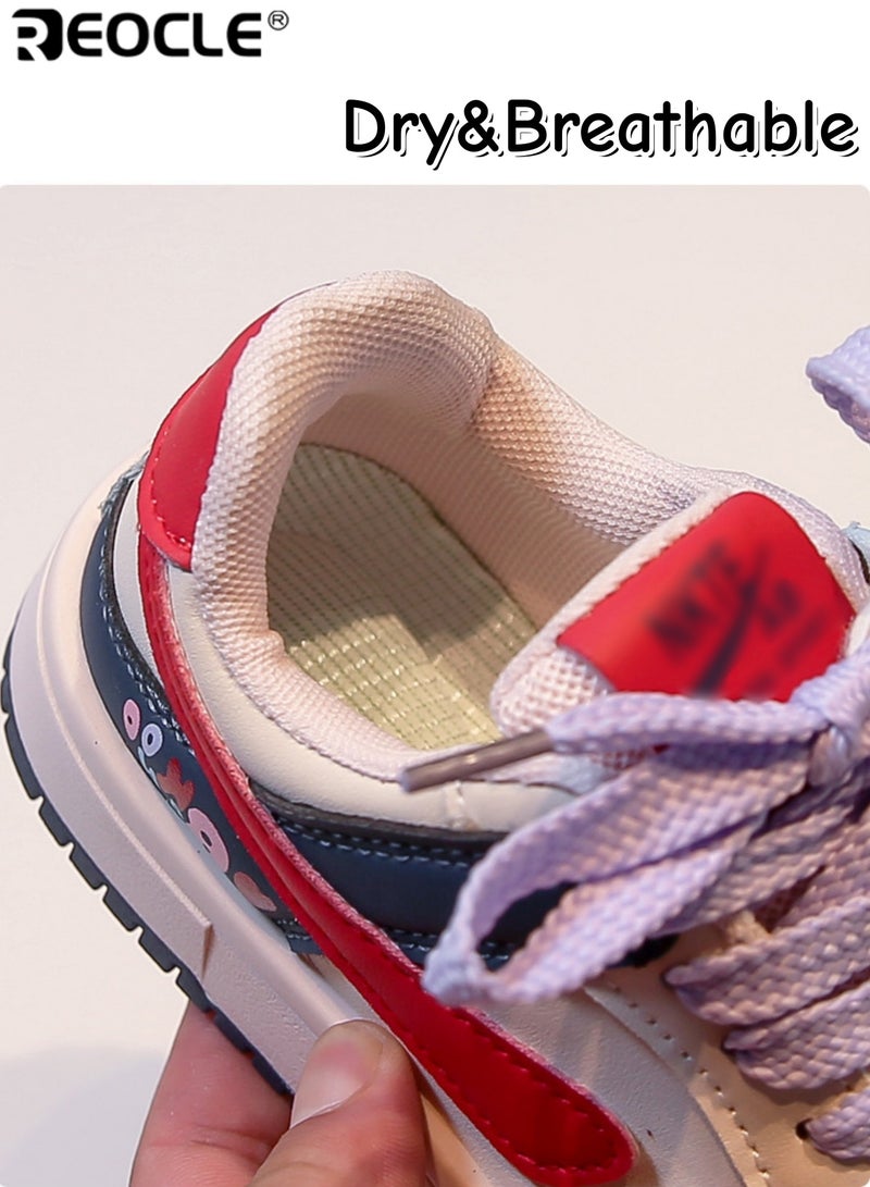 ريوكل حذاء رياضي أنيق منخفض الرقبة برباط للأطفال مع طباعة مخططة مثالي للعب اليومي والنزهات - Image 4