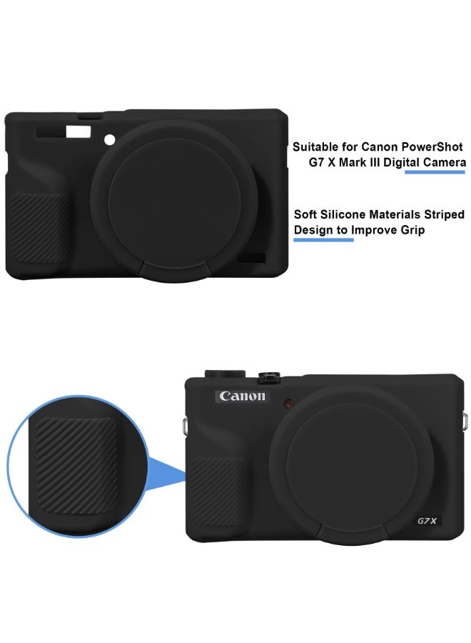 KOWVOWZ Case for Canon Powershot G7 X Mark III Digital Camera, Soft Silicone Protective Cover with Removable Lens Cover, Camera Silicone Case for Canon Powershot G7X Mark III DSLR Camera - Image 2