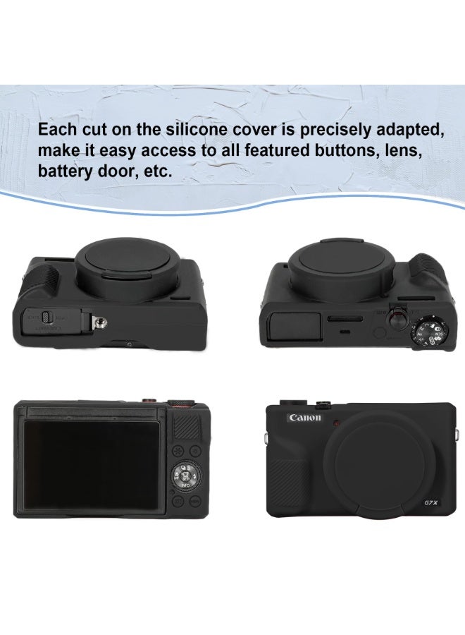 KOWVOWZ Case for Canon Powershot G7 X Mark III Digital Camera, Soft Silicone Protective Cover with Removable Lens Cover, Camera Silicone Case for Canon Powershot G7X Mark III DSLR Camera - Image 5