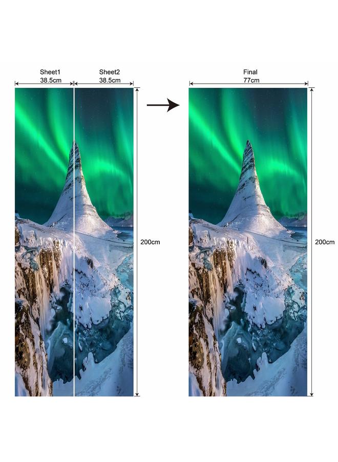 الأزرق جي دبليو ملصق ديكور سلسلة المناظر الطبيعية الخاصة 3D ملصق باب محاكاة قابل للإزالة ملصق الحائط غرفة النوم غرفة المعيشة تجديد ورق الحائط PVC - Image 1